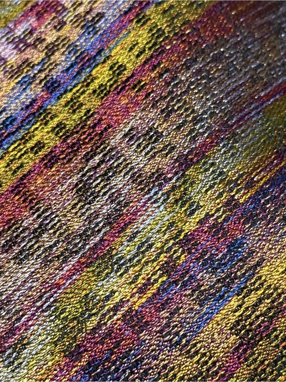 Missoni Multicolor Woven Tie in Yellow, Purple, Blue and Pink
